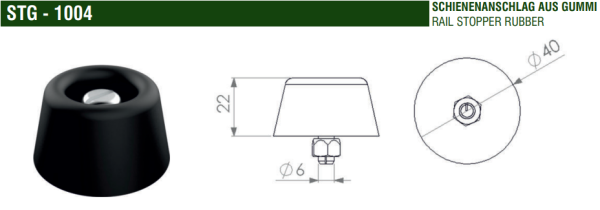 Rail Stopper Rubber With Screw